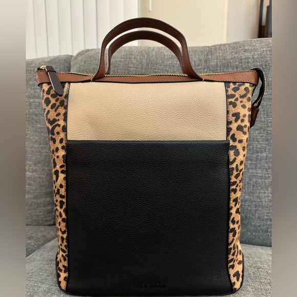 Cole Haan Handbags - Cole Haan Stylish Leather Black and Tan Tote Bag